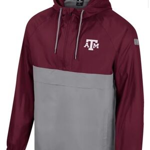 SIZE L COLOSSEUM TEXAS A&M AGGIES MAROON ANORAK LIGHT WEIGHT JACKET $40